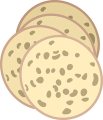 flat illustration icon symbol, stacked pieces of oat cake
