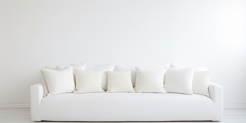 White pillow on white couch