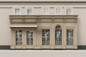 Obraz premium white european style boutique facade , storefront template