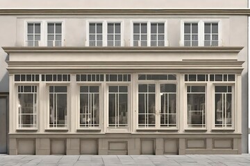 Obraz premium white european style boutique facade , storefront template