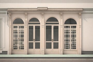 Fototapeta premium white european style boutique facade , storefront template