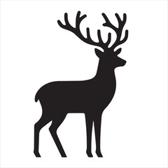 Obraz premium Deer Silhouettes black and white Deer vector Pro Vector