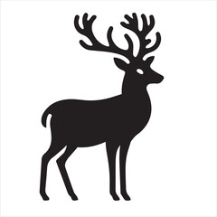 Deer Silhouettes black and white Deer vector Pro Vector