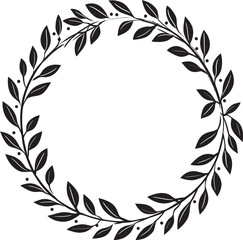 Midnight Medley Medley of Black Leaves in Wreath Form Shadow Sketch Sketchy Black Doodle Leaves Wreath