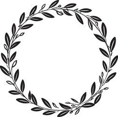 Midnight Medley Medley of Black Doodle Leaves Wreath Shadow Sketch Sketchy Black Doodle Leaves Wreath