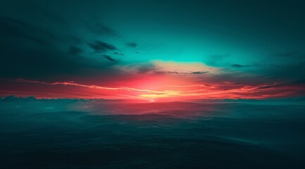 Fototapeta na wymiar Beautiful sunset over the sea. 3d rendering.