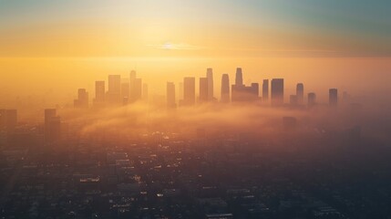 City skyline, air pollution