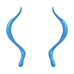 Cartoon tear drops icon. Sorrow cry streams, tear blob. Crying fluid, falling blue water drops. Isolated for sorrowful character weeping expression. Wet grief droplets