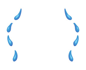 Cartoon tear drops icon. Sorrow cry streams, tear blob. Crying fluid, falling blue water drops. Isolated for sorrowful character weeping expression. Wet grief droplets