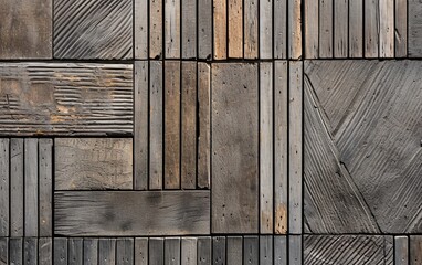 A detail of a wooden wall with linear relief and texture