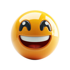 3d icon smiling face with smiling eyes emoji isolated on transparent background