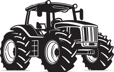 Farm Forge Contemporary Tractor Emblem Agrarian Aura Black Tractor Vector Logo Design Icon