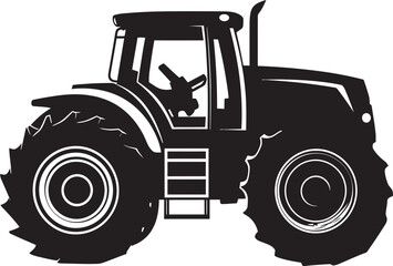 Harvest Haul Black Tractor Vector Logo Design Rural Roamer Sleek Tractor Emblem in Black