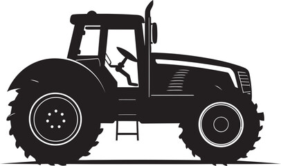Rural Rover Robust Tractor Icon Field Navigator Black Tractor Vector Emblem