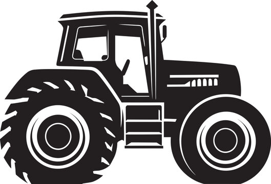 Field Champion Dynamic Tractor Vector Emblem Agrarian Ace Sleek Tractor Design Icon in Black