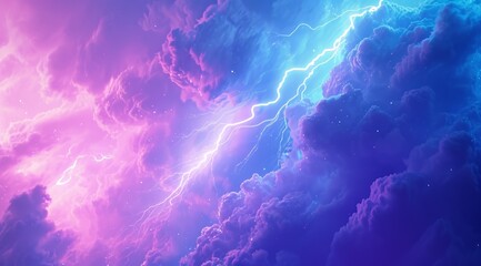 Thunderstorm flash. Flash of lightning. Natural light effect