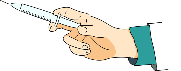 백신 주사 예방 접종 하는 의사 손