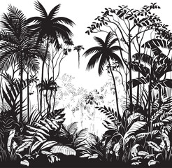 Tropical Treasures Bold Jungle Emblem Jungle Odyssey Stylish Black Icon