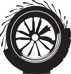 Tread Thrive Modern Black Tire Logo Dark Rim Black Tire Vector Emblem