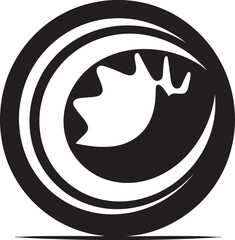 Black Blaze Bold Tire Wheel Icon Shadowed Spin Black Vector Tire Design