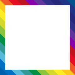 LGBT Pride Flag Frame. Square Frame Border with Pride Rainbow colors. Vibrant and Inclusive Vector Border Design