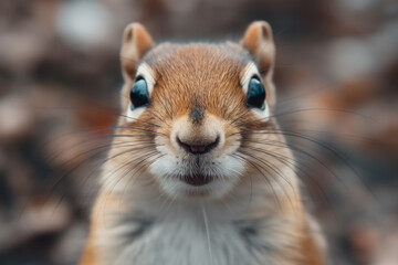 Fototapeta premium A funny squirrel, captured in soft shadows