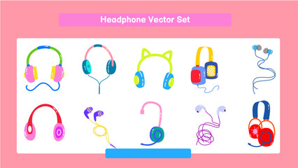 Headphone Vector Set