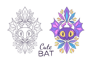 Cute coloring page Bat