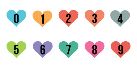 Simple numbers symbol set. Black isolated font in vector with  background.