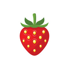 Red Stawberry on White Background. Vector