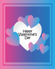 Happy valentines day. Vector banner, greeting card, flayer, poster,  with text Happy valentines day