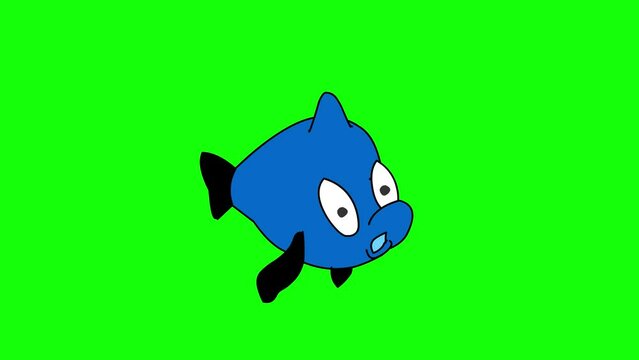Blau cute fish.