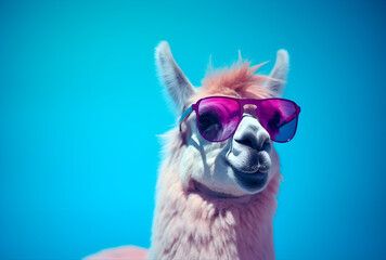 A llama wearing sunglasses