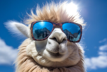 A llama wearing sunglasses