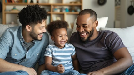 LGBTQ+ Family Bonding in Cozy Living Room