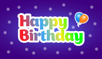 Happy birthday card, colorful birthday greeting 