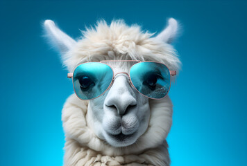 Fototapeta premium A llama wearing sunglasses