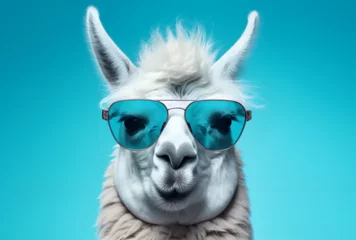 Stof per meter A llama wearing sunglasses © Sasit