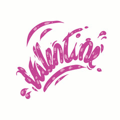 pink valentine writing without background