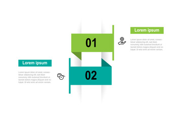 2 step process template infographic vector element