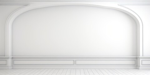 Minimalist white interior background with architectural photo of a ceiling niche.