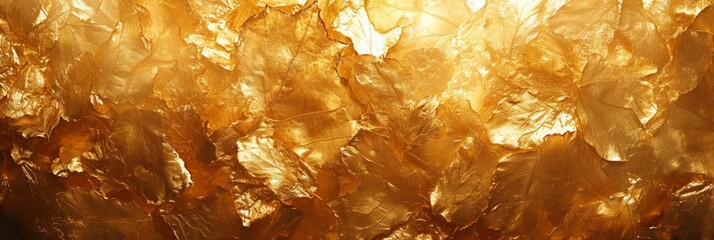 Gold foil leaf texture, glass effect background