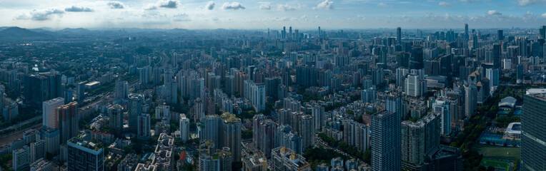 Fototapeta na wymiar Aerial view of landscape in Guangzhou city, China