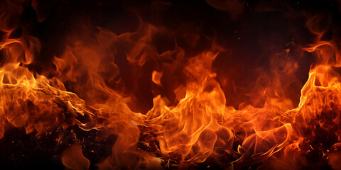 Bonfire fire Particles hot texture black background realistic burning. flames parks.