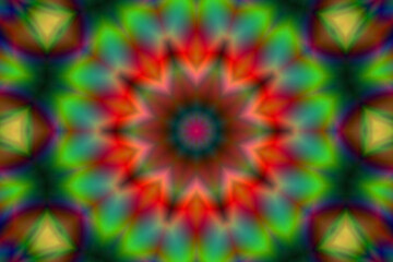 Fototapeta na wymiar A captivating image where various media images are refracted through a kaleidoscope
