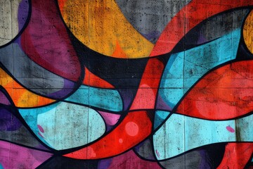 Abstract graffiti art on the concrete wall creating a textured backdrop