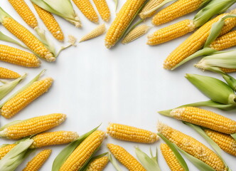 corn frame isolated on white background