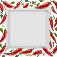 pepper rectangular frame isolated on white background
