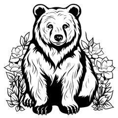 Bear clipart, valentine day, valentine clipart, cute bear svg, animal svg, animal eps, animal clipart, jungle png, tiger, animal, vector, tattoo, head, cat, wild, illustration, mammal, bear, logo, des