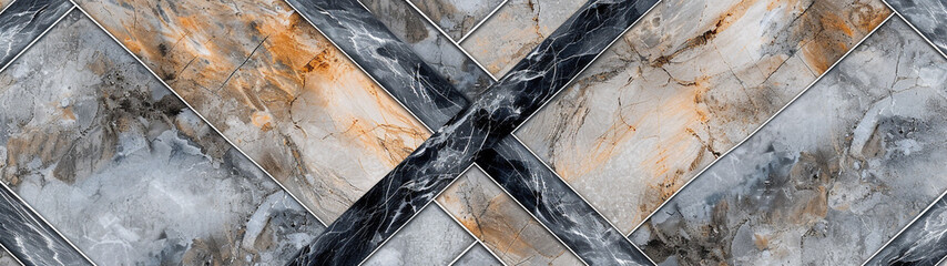 Cross Cut Marble Pattern with gray, black, white and brown